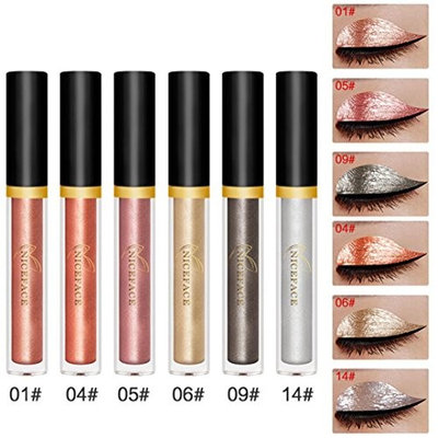Misaky Classy Intensity Halloween Style Metallic Smoky Eyeshadow Waterproof Glitter Liquid Eyeshadow Pen Set