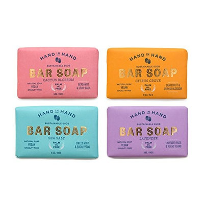 4 Pack Assorted Natural Vegan Palm Oil Free Bar Soap Set