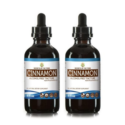 Secrets Of The Tribe Cinnamon Tincture Alcohol-FREE Extract, Organic Cinnamon (Cinnamomum Verum) Dried Bark 2x4 oz