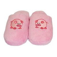 Spa Sister Applique Slippers, Pig