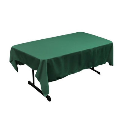 LA Linen TCpop60x90-TealP43 Polyester Poplin Rectangular Tablecloth Teal - 60 x 90 in.