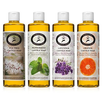 Castile Soap Variety Pack - 4-16 Oz Bottles - Carolina Castile