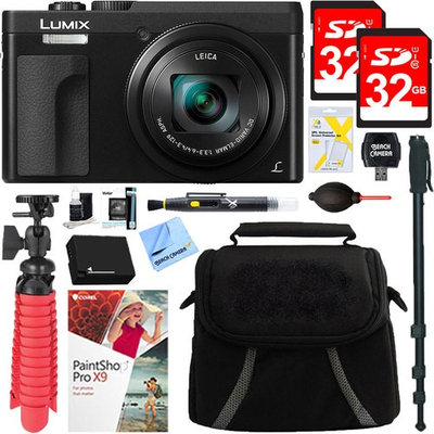 Panasonic LUMIX DMC-ZS70K 20.3 MP Digital Camera (Black) + 32GB Dual Memory Accessory Kit