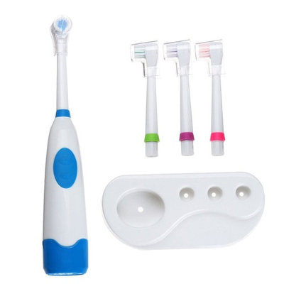 Dikley Electric Toothbrush Rotating Electric Toothbrush Battery Powered Toothbrush with Replacement Toothbrush Heads and Electric Toothbrush Holder for Adults Children Age 4+ (Random Color)