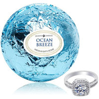 Bath Bomb with Ring Surprise Inside Ocean Breeze Extra Large 10 oz. Made in USA