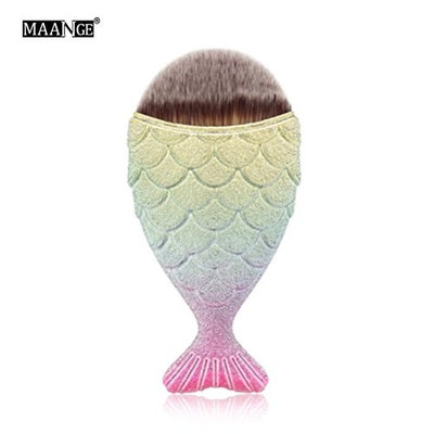 Fishtail Fish Scale Makeup Brush Fishtail Bottom Brush Powder Blush Makeup Cosmetic Brushes Tool Saingace