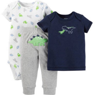 Child Of Mine By Carter's Child of Mine made by Carter's Newborn Baby Boy T Shirt, Bodysuit and Pant Outfit Set 3 Pieces