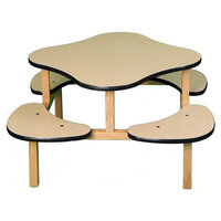 Wild Zoo Furniture Childs Play Table for 1-4 Kids, Ages 2 to 5, Maple/Black