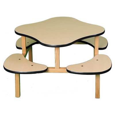Wild Zoo Furniture Childs Play Table for 1-4 Kids, Ages 2 to 5, Maple/Black