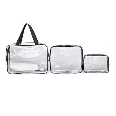 Hunputa 3 in 1 Makeup Bags & Cases Plastic Travel Tolietry Bag Clear PVC Tolietry Travel Bag Brushes Organizer for Men and Women Travel Business Bathroom