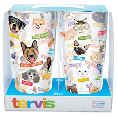 Tervis® Flat Art Dog and Cat Breed 24 oz. Wrap Tumblers (Set of 2)