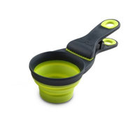 Dexas Collapsible Klipscoop 3 Tools-In-One Scoop, Measuring Cup, And Bag Clip - Green (4 oz)