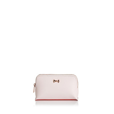 Ted Baker Lilliya Bow leather small wash bag, Light Pink