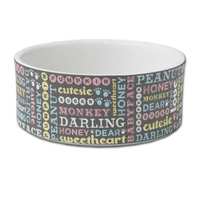 Pet Names 3.5-Cup Cat Bowl in Dark Grey