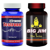 Xtreme Testrone Male Enhancement Testosterone Booster and Big Jim and The Twins L Arginine Male Enhancement Formula