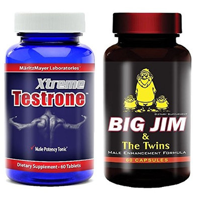 Xtreme Testrone Male Enhancement Testosterone Booster and Big Jim and The Twins L Arginine Male Enhancement Formula