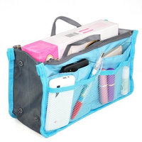 World Pride Nylon Handbag Insert Comestic Gadget Purse Organizer (Blue)
