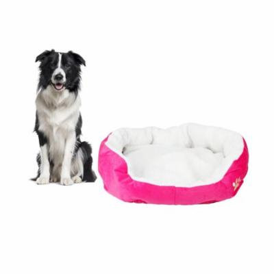 Zimtown Rose Red Round Dog/Cat Bed Cotton Mat, Comfortable Stylish Pet Bedding, Premium Plush Fiber Fill, For Small and Toy Breed Dogs and Cats S