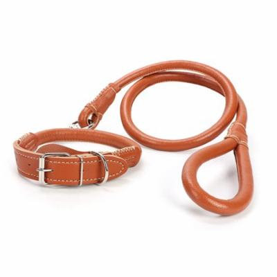 Dog Leash Collar Set,Legendog Dog Firm Leash Pets Faux Leather Traction Rope Dog Training Leash Dog Walking Leash with Adjustable Dog Collar