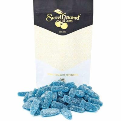 SweetGourmet Sour Blue Soda Bottles Blue Raspberry bulk candy for baby showers, candy buffets 15oz bag