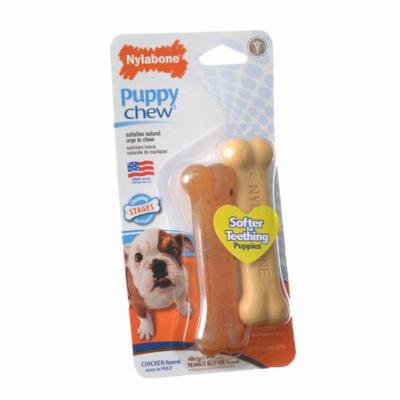 Nylabone Puppy Chew Petite Twin Pack - Chicken & Peanut Butter Nylon Chews 3.75 Chews - 2 Pack - (For Puppies up to 15 lbs) - Pack of 6