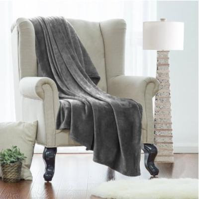 Twin Fleece Super Soft Warm Fuzzy Plush Couch Blanket, Extra Soft Brush Fabric, Lightweight Super Warm Bed Blanket (66-Inch-By-90-Inch) Charcoal Stone Gray, By Clara Clark