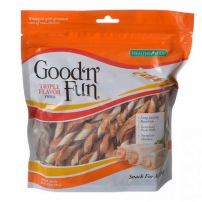 Healthy Hide Good 'n' Fun Triple-Flavor Twists - Rawhide, Pork Hide & Chicken 35 Pack - Pack of 6