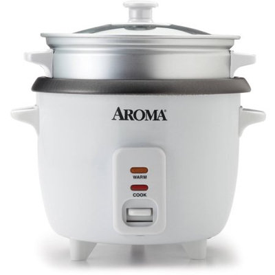 Mirama Enterprises, Inc. Aroma 6-Cup Rice Cooker And Food Steamer, White