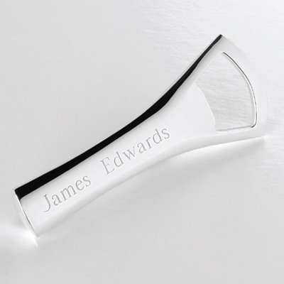 Personalized Silver Plated Bottle Opener