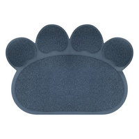 Trademark Global Games Non Slip Food and Litter Mat for Dogs and Cats- Floor Protecting Paw Shaped Mat for Cat and Dog Bowls- BPA and Phthalate Free By PETMAKER