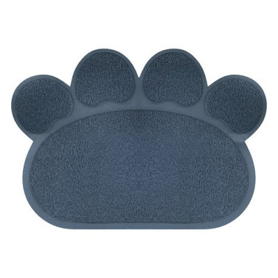 Trademark Global Games Non Slip Food and Litter Mat for Dogs and Cats- Floor Protecting Paw Shaped Mat for Cat and Dog Bowls- BPA and Phthalate Free By PETMAKER