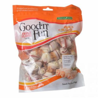 Healthy Hide Good 'n' Fun Triple-Flavor Bones - Beef, Pork & Chicken Mini - 25 Pack - Pack of 10