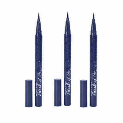 Hard Candy Stroke of Gorgeous Ultra Fine Tip Precision Application with Lash Enhancing Serum, In The Navy (Pack of 3) + Makeup Blender Sponge