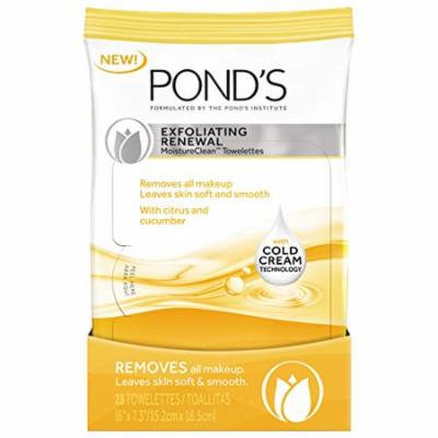 Pond's Moisture Clean Towelettes, Exfoliating Renewal 28 count- pack of 2