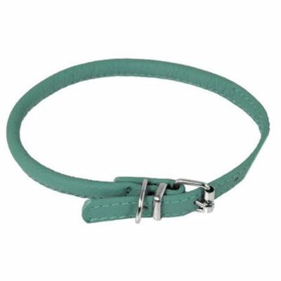 22-25 L x 0.5 W in. Round Leather Collar, Teal