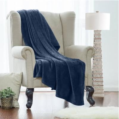 King Fleece Super Soft Warm Fuzzy Plush Couch Blanket, Extra Soft Brush Fabric, Lightweight Super Warm Bed Blanket (102-Inch-By-90-Inch) Navy, By Clara Clark
