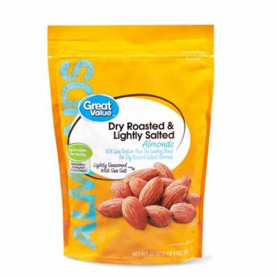 Great Value Almonds, Dry Roasted & Lightly Salted, 25 oz