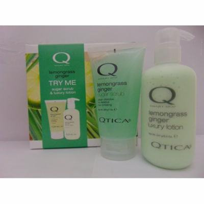 Q Smart Spa Sugar Scrub 7oz & Luxury Lotion 8.5oz Try Me Kit - Lemongrass Ginger