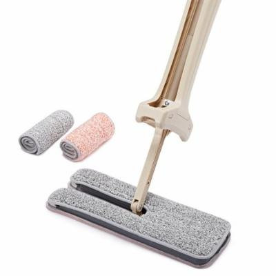 Finether Double Sided Flat Mop, 360 Pivoting Self-Wringing Microfiber Mop Wet and Dry Floor Mop Flip Mop for Home Hard Floor Wood Laminate Tile Glass Window Wall (Mop & 4 Reusable Mop Pads)
