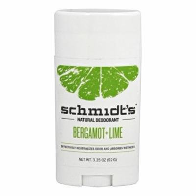 Natural Deodorant Stick Bergamot + Lime - 3.25 oz. by Schmidt's (pack of 1)