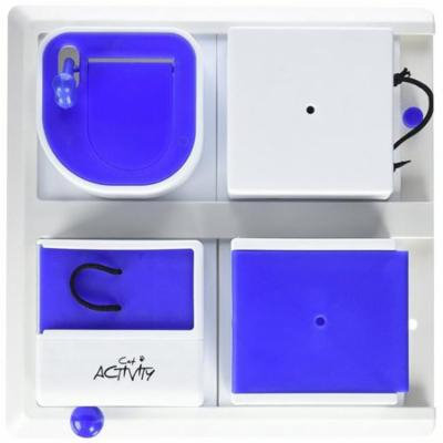 Poker Box Activity for Cats, Blue & White