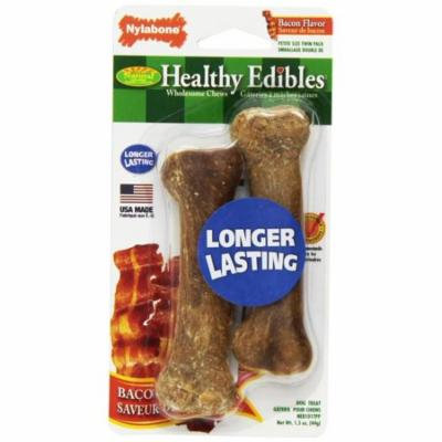 Nylabone Healthy Edibles Wholesome Dog Chews - Bacon Flavor Petite (2 Pack) - Pack of 3