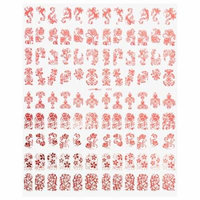 108pcs 3D Silver Flower Nail Art Stickers Decals Stamping DIY Decoration Tools (Red)
