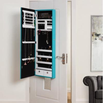 Callie Turquoise Full Length Over-the-Door/Wall Mounted Jewelry Armoire - Makeup Storage | Organizer Vanity | by Inspired Home