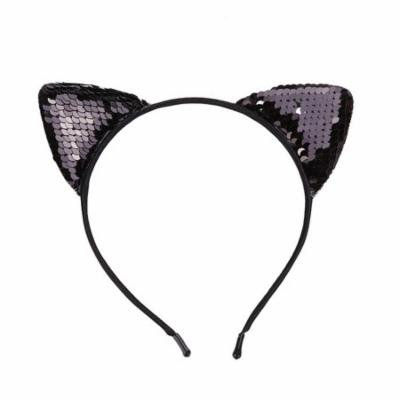Outtop Women Sequin Cat Ear Head Chain Jewelry Piece Hair Band Holiday Head Headband