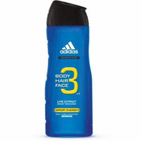4 Pack - adidas Male Personal Care 3-in-1 Body Wash Sport Energy 16 oz