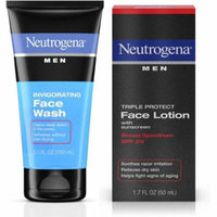 Neutrogena Men Triple Protect Face Lotion With Sunscreen, SPF 20 1.70 oz & Neutrogena Men Oil-Free Invigorating Foaming