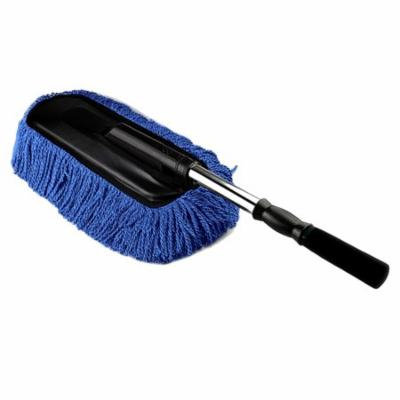 Microfiber Telescoping Wax Mop Car Dust Duster Vehicle & Home Wash Cleaning Tool - Blue