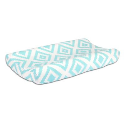 The Peanut Shell® Tiles Changing Pad Cover in Teal