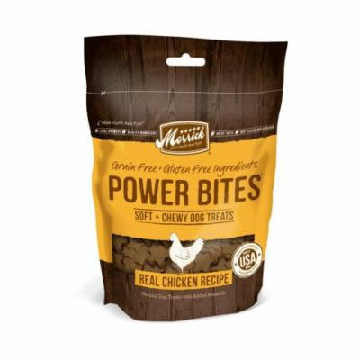 Merrick Power Bites Soft & Chewy Dog Treats - Real Chicken Recipe 6 oz - Pack of 2